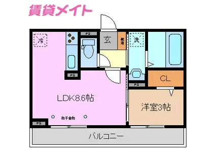 FELICE(1LDK/2階)の間取り写真