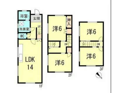 ドリームタウン西明石 ハピネスコテージ(4LDK/1階)の間取り写真