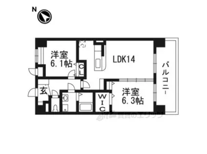 スカイピア彦根(2LDK/4階)の間取り写真
