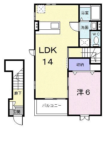 アメニティーハイツ川島II(1LDK/2階)の間取り写真