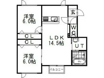 パーク ブリーズ(2LDK/3階)の間取り写真