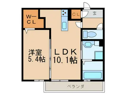 RAFFINE(1LDK/2階)の間取り写真