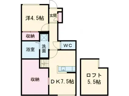 ラヴィーヌ中丸(1SLDK/1階)の間取り写真