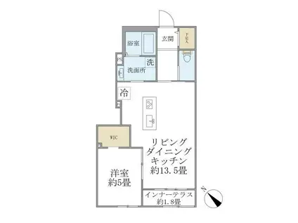 AMBITIOUS(1LDK/1階)の間取り写真