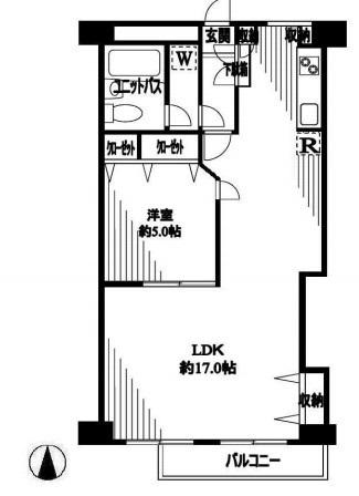 西麻布アネックス(1LDK/2階)の間取り写真