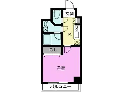 BIG FOREST(1K/4階)の間取り写真