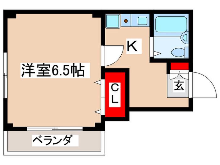 ガーデンヒルズ立川(1K/3階)の間取り写真