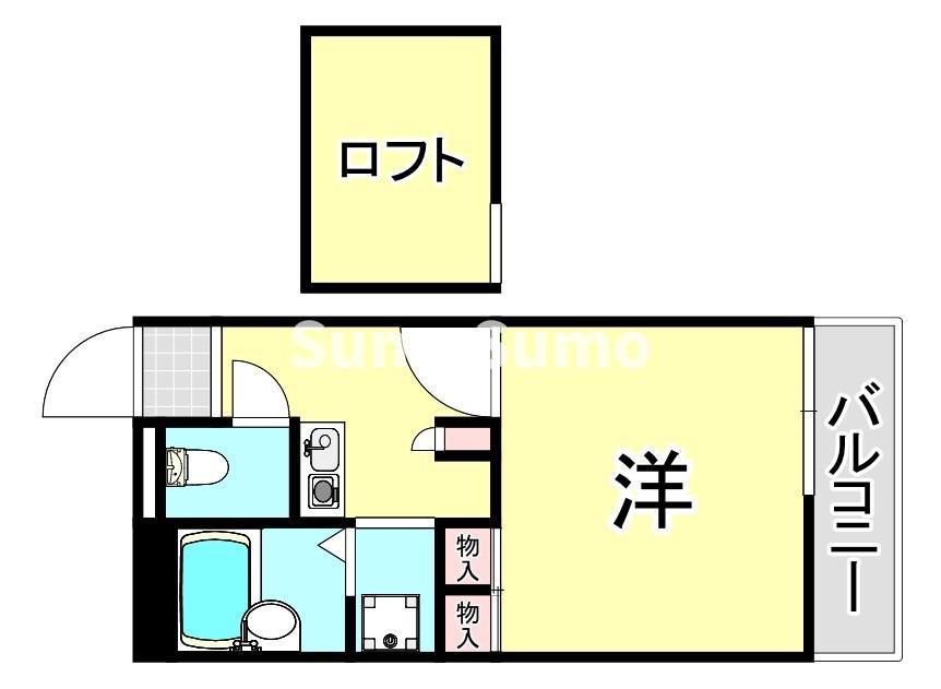 レオパレス武庫川B(1K/2階)の間取り写真