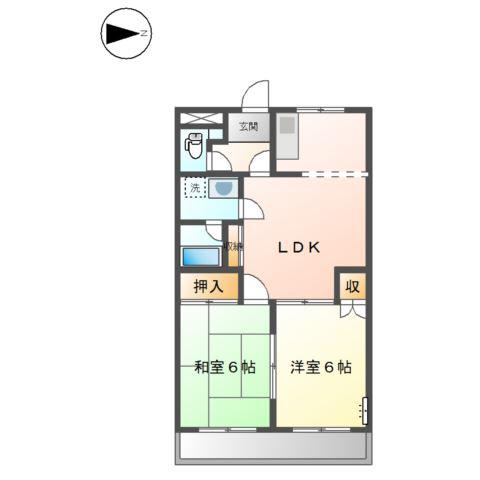パークハイム(2LDK/1階)の間取り写真