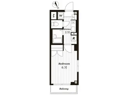 風香578(1K/3階)の間取り写真