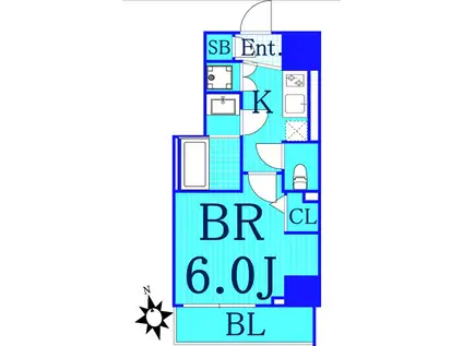 マキシヴ川崎(1K/8階)の間取り写真