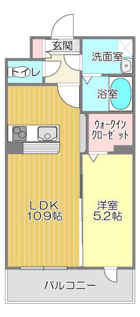 LEGRANDII(1LDK/2階)の間取り写真