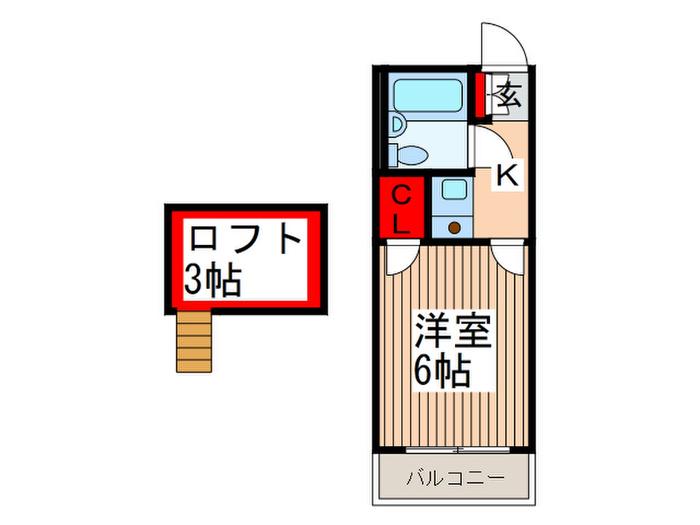 エクセルドリーム7(1K/2階)の間取り写真