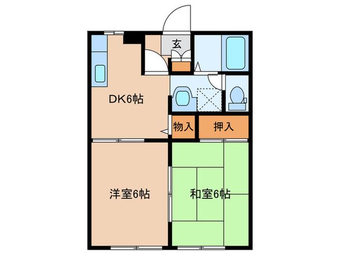 エクセレント30(2DK/1階)の間取り写真