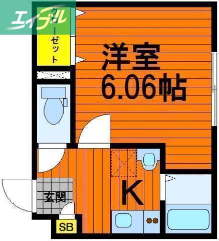 RASA WAVE(1K/3階)の間取り写真