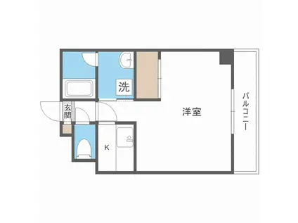 ルーブル4条館(1K/8階)の間取り写真