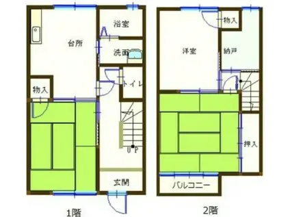 ガーデンハイツさとう(3SK/2階)の間取り写真