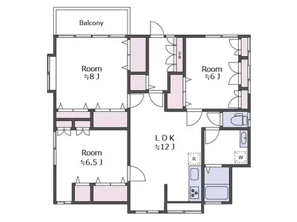 東急東横線 学芸大学駅 徒歩10分 2階建 築61年(3LDK/2階)の間取り写真