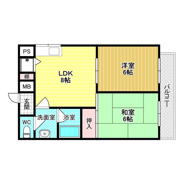 サンハイム天美(3LDK/3階)の間取り写真