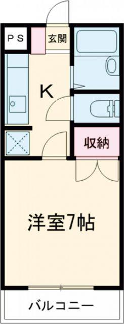 セントラルアクセス(1K/1階)の間取り写真