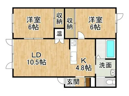 TOWN KINO05(2LDK/2階)の間取り写真