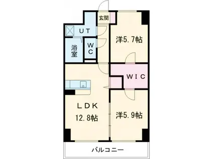アグレアーブル(2LDK/5階)の間取り写真