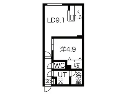 カサトレス白石(1LDK/2階)の間取り写真