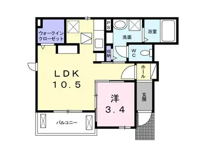 KOTOBUKI(1LDK/1階)の間取り写真