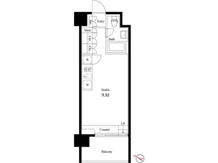 イプセ学芸大学(ワンルーム/4階)の間取り写真