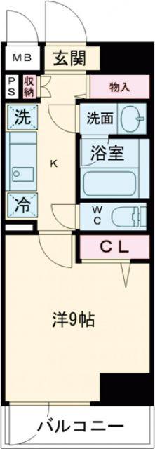 ERFOLG RIVERIA(1K/5階)の間取り写真