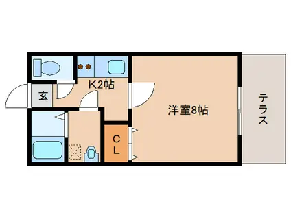 リーフコート(1K/1階)の間取り写真