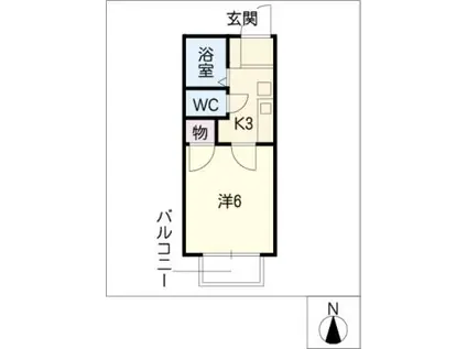 AILE MOTOYAGOTO(1K/2階)の間取り写真