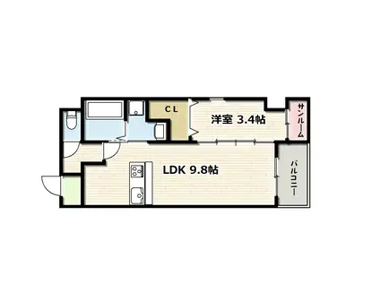 REGALO FUTURO(1LDK/2階)の間取り写真