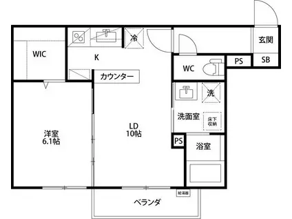 CASA IN COLLINA(1LDK/2階)の間取り写真