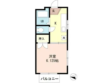 サマックスコスモ(1K/2階)の間取り写真