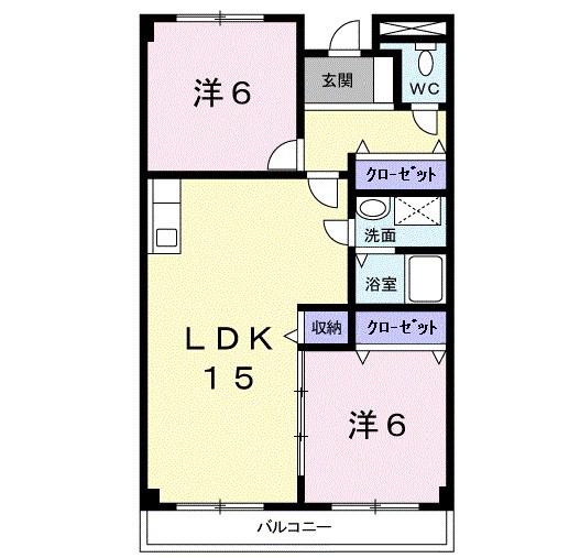 グリーンハイツ芝I(2LDK/2階)の間取り写真