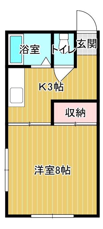 カレッジ(1K/2階)の間取り写真