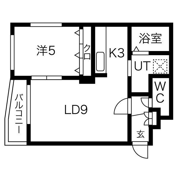 リッチモンド豊平公園(1LDK/3階)の間取り写真