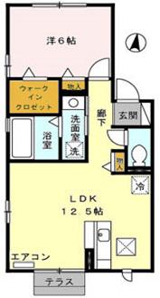 グランドゥール パレス(1LDK/1階)の間取り写真