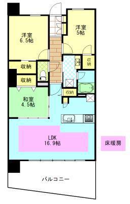 レーベン秋田 THE IMPERIAL TOWER(3LDK/12階)の間取り写真