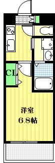 THE UPPER HOUSE(1K/10階)の間取り写真