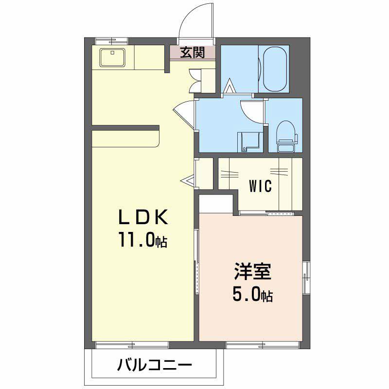 コーポくわだ C(1LDK/2階)の間取り写真