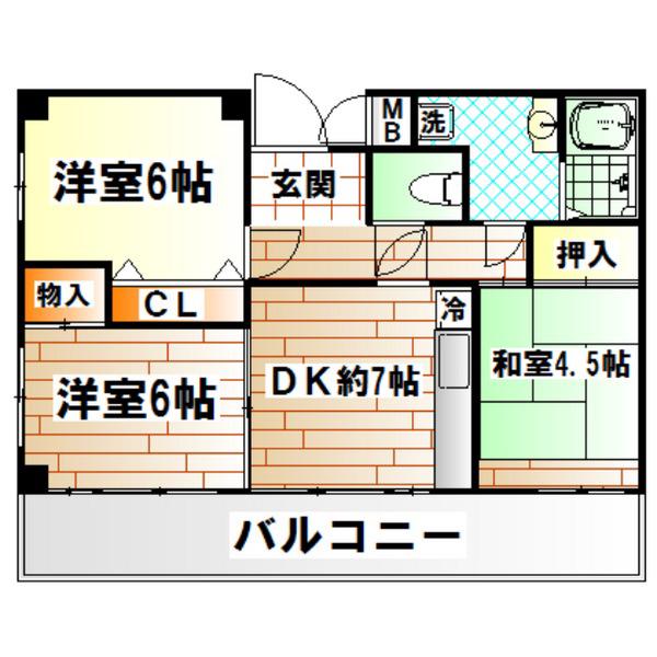オルタンシア大池(3DK/3階)の間取り写真