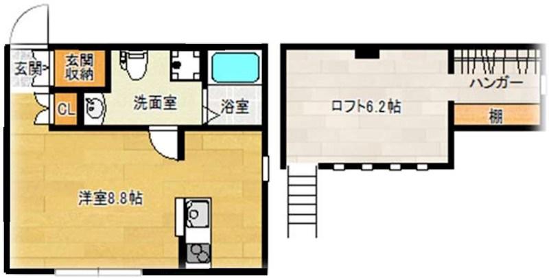 MAMAISON北六甲(ワンルーム/1階)の間取り写真