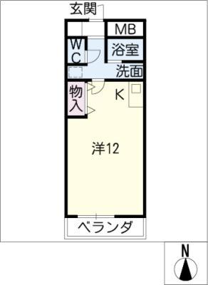 TM21(ワンルーム/3階)の間取り写真
