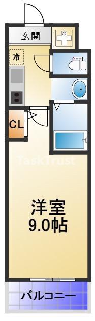 GRANDEL(1K/2階)の間取り写真
