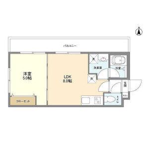 ブランドール都立大(1LDK/2階)の間取り写真