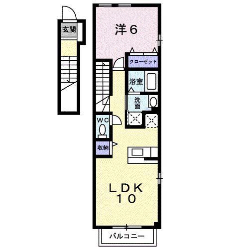 ヴェルドミールA(1LDK/2階)の間取り写真