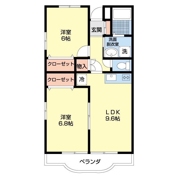 メゾンラフィーネ(2LDK/3階)の間取り写真