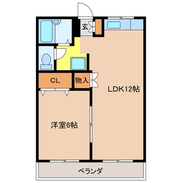 コーポAKITAI(1LDK/2階)の間取り写真
